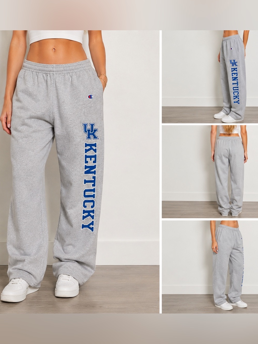 Champion Kentucky Wildcats Sweatpants Gray NCAA UK Spellout Men’s Small S NWT